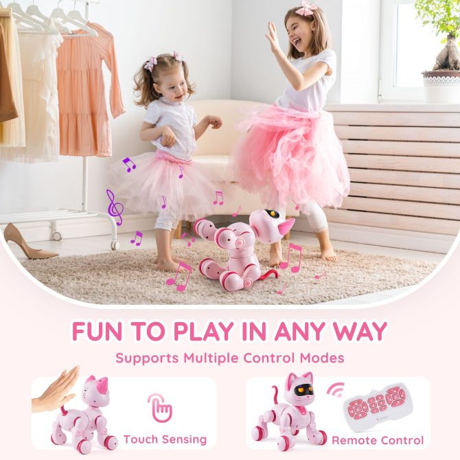 VEVOR RC Robot Cat Toy for Kid Talking Dancing Touch Remote Control Programmable - Image 3