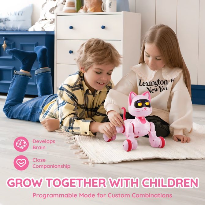VEVOR RC Robot Cat Toy for Kid Talking Dancing Touch Remote Control Programmable - Image 5