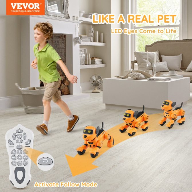 VEVOR RC Robot Dog Toy Talking Dancing Touch & Voice Remote Control Programmable - Image 2
