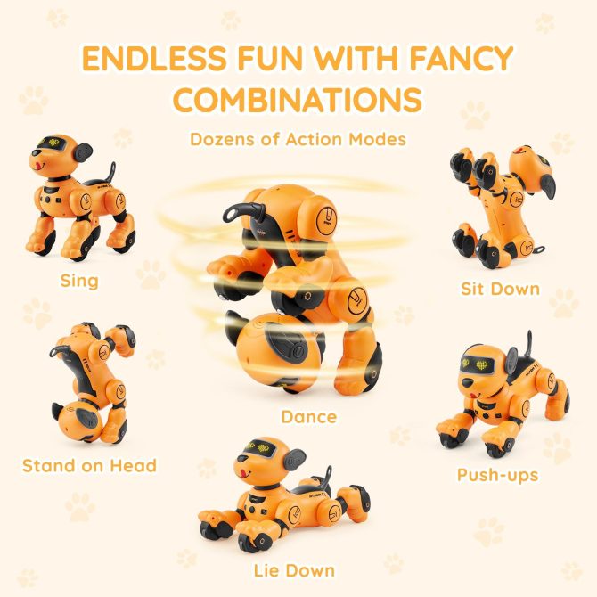 VEVOR RC Robot Dog Toy Talking Dancing Touch & Voice Remote Control Programmable - Image 4