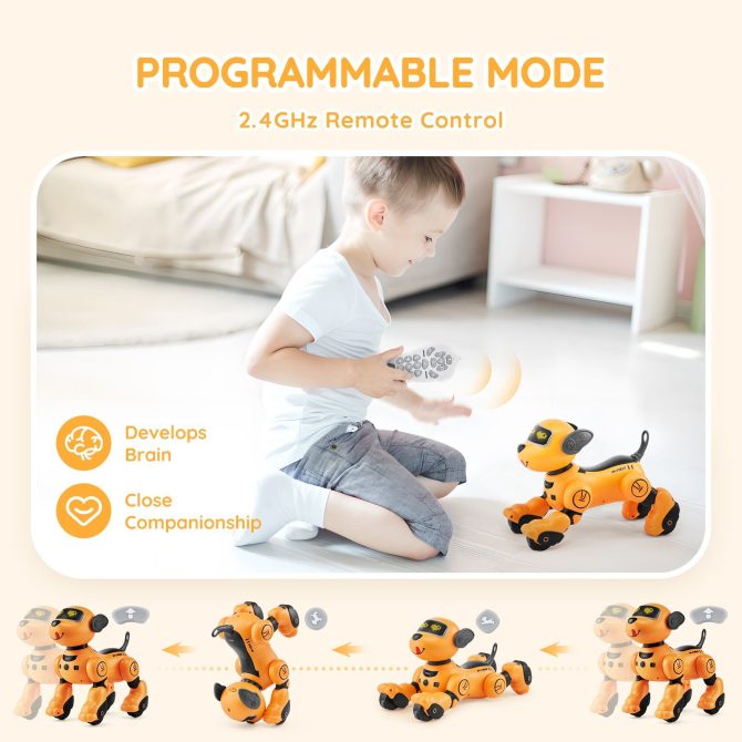 VEVOR RC Robot Dog Toy Talking Dancing Touch & Voice Remote Control Programmable - Image 5