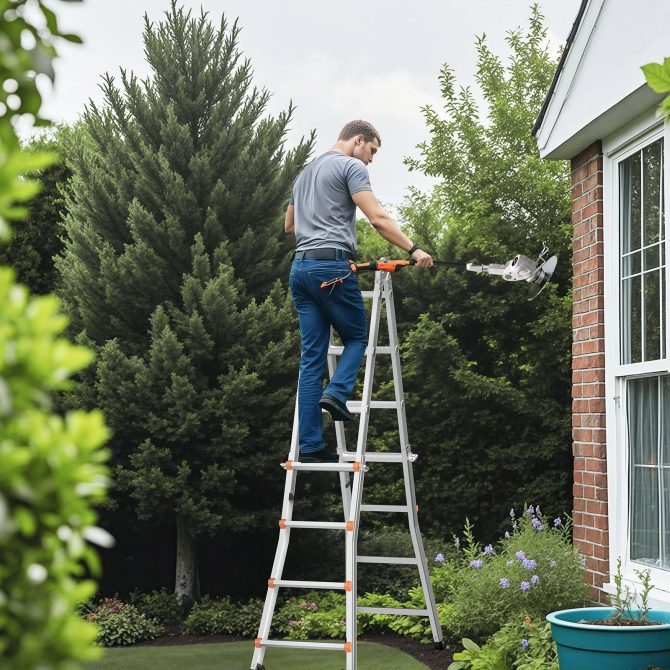 VEVOR Telescoping Ladder A Frame 15 FT Extension Multi-Function for Homework - Image 8