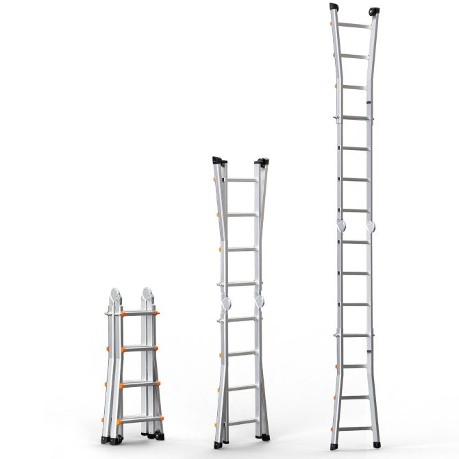 VEVOR Telescoping Ladder A Frame 15 FT Extension Multi-Function for Homework - Image 10