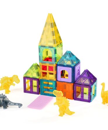 VEVOR Magnetic Tiles Magnetic Building Toy 56 PCS Magnet Blocks for Kids 3D Set