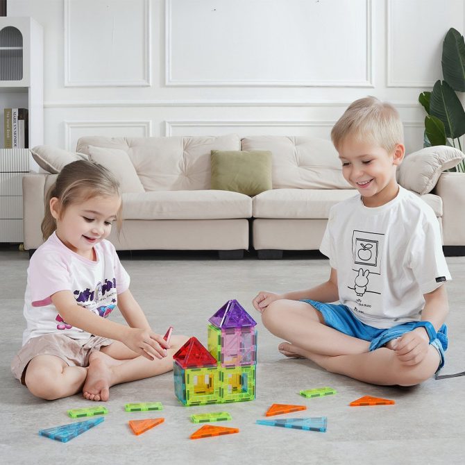 VEVOR Magnetic Tiles Magnetic Building Toy 32 PCS Magnet Blocks for Kids 3D Set - Image 8