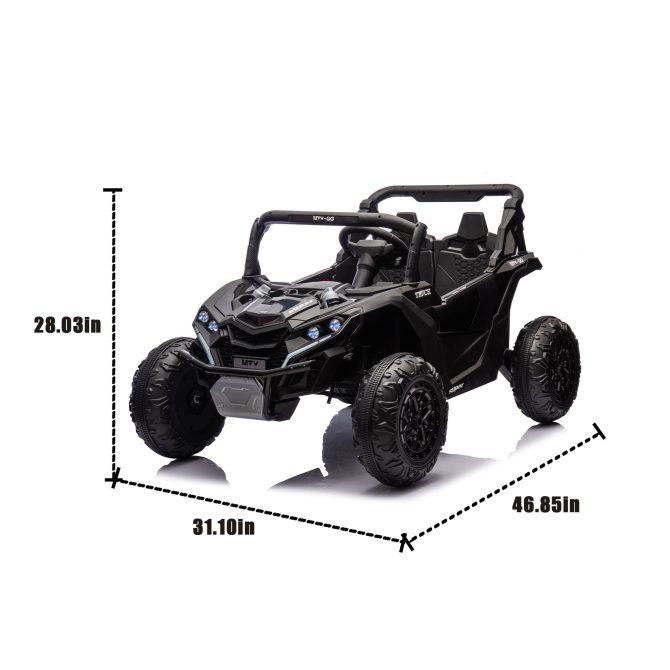 24V Two-Seater Kids Ride On UTV W/Parents Remote Control,Four-Wheel Suspension,Slow Start,Large wheel design,Anti-collision bar,Storage space,Music,USB,Bluetooth,Volume control,LED lights for Kids 3+. - Image 2