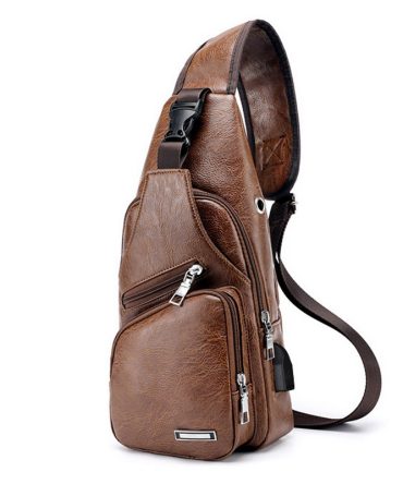 Men USB Charging Bag Men Chest Bag for Custom PU PVC Shoulder Bag Diagonal Package Messenger Travel Bag Cross Body Bags