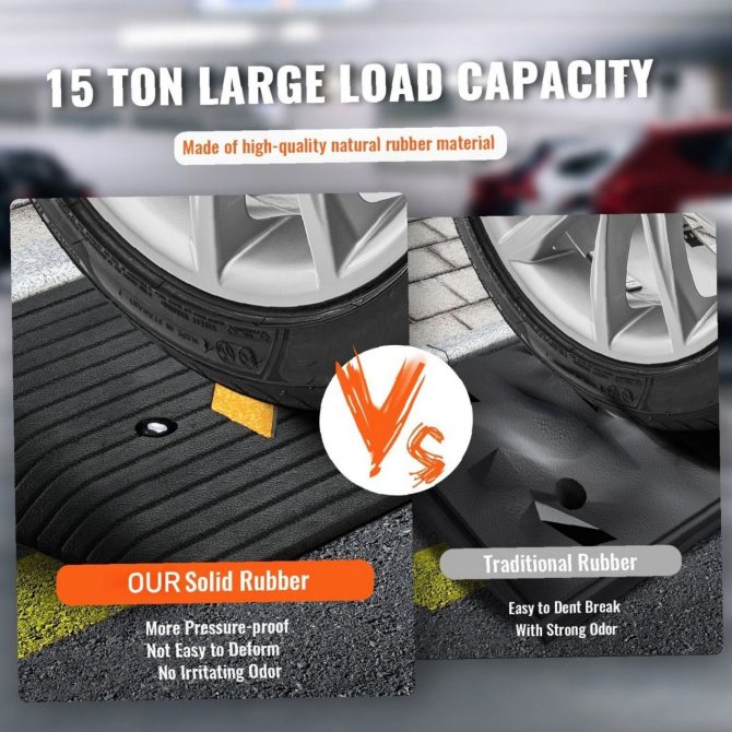 3-inch rubber threshold ramp - heavy-duty single-aisle design, non-slip surface (33,069 lb load capacity) - ideal for wheelchairs, scooters and mobility AIDS - Image 4