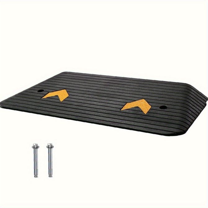 3-inch rubber threshold ramp - heavy-duty single-aisle design, non-slip surface (33,069 lb load capacity) - ideal for wheelchairs, scooters and mobility AIDS