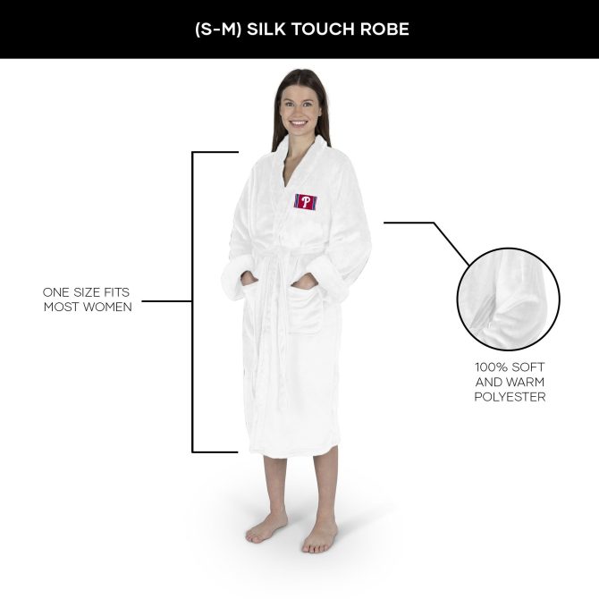 Philadelphia Phillies MLB Tag Silk Touch Robe Small/Medium - Image 5