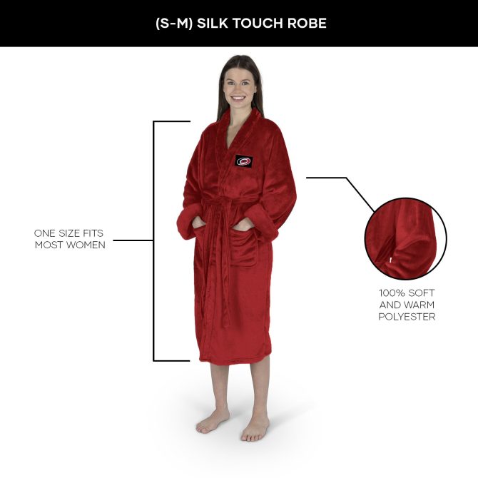 Carolina Hurricanes NHL Red Snipe S/M Silk Touch Robe 23X41 Inches - Image 5