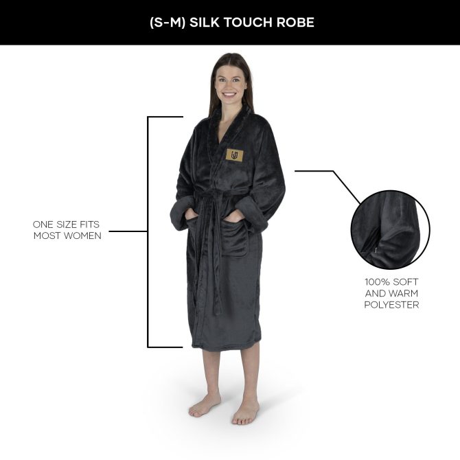 Vegas Golden Knights NHL Black Snipe S/M Silk Touch Robe 23X41 Inches - Image 5