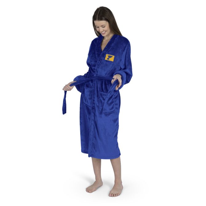 St. Louis Blues NHL Royal Blue Snipe S/M Silk Touch Robe 23X41 Inches - Image 2