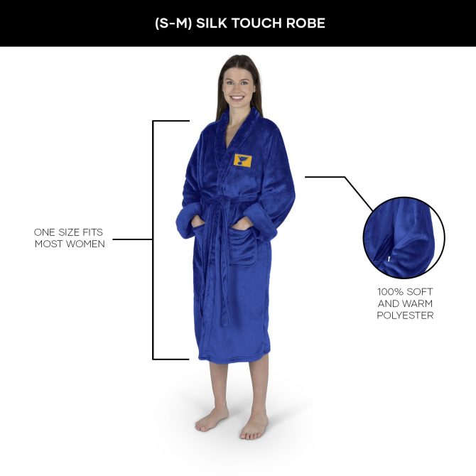 St. Louis Blues NHL Royal Blue Snipe S/M Silk Touch Robe 23X41 Inches - Image 5