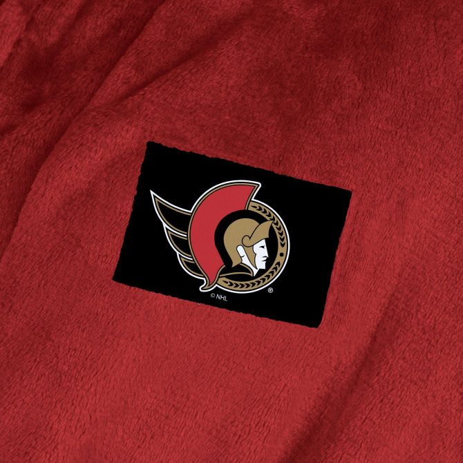 Ottawa Senators NHL Red Snipe S/M Silk Touch Robe 23X41 Inches - Image 4
