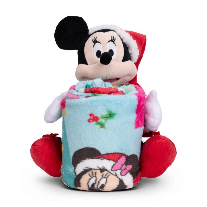 Disney Minnie Mouse Holiday Joy Hugger Pillow & Silk Touch Throw Blanket Set 40x50 Inches - Image 2