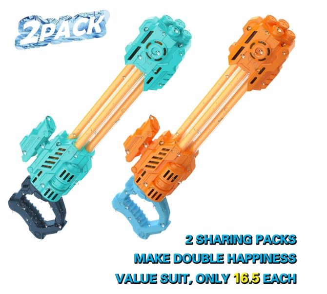 (2-Pack) Water Gun for Kids Super Squirt Guns Water Soaker Blaster for Teens Adults Summer Outdoor Water Fighting Toy for Swimming Pool Party Garden Beach Sand Water Toys for 8 9 10 11 12 Kid - Image 3