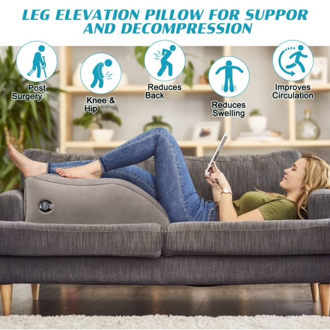 Xemussa An inflatable leg lift pillow, a portable wedge pillow with a storage bag, a multifunctional leg lift pillow that helps promote blood circulation, treat leg injuries, and provide leg rest - Image 4