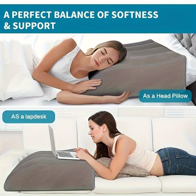 Xemussa An inflatable leg lift pillow, a portable wedge pillow with a storage bag, a multifunctional leg lift pillow that helps promote blood circulation, treat leg injuries, and provide leg rest - Image 5