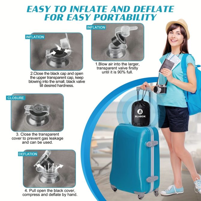 Xemussa An inflatable leg lift pillow, a portable wedge pillow with a storage bag, a multifunctional leg lift pillow that helps promote blood circulation, treat leg injuries, and provide leg rest - Image 7