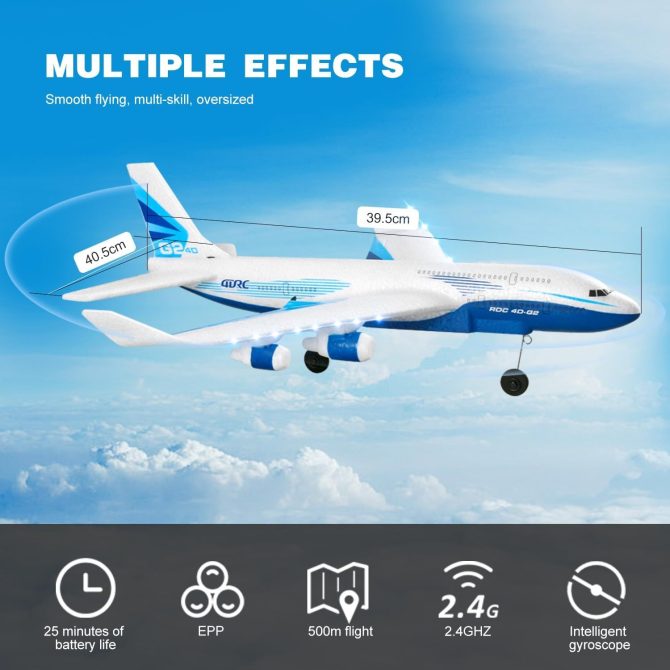 G2 RC Plane 4-Axis Fighter Jet 2.4Ghz 2 Channel RC Aircraft with LED 1~2 Batteries,birthday gifts,holiday gifts for kids ,US - Image 2