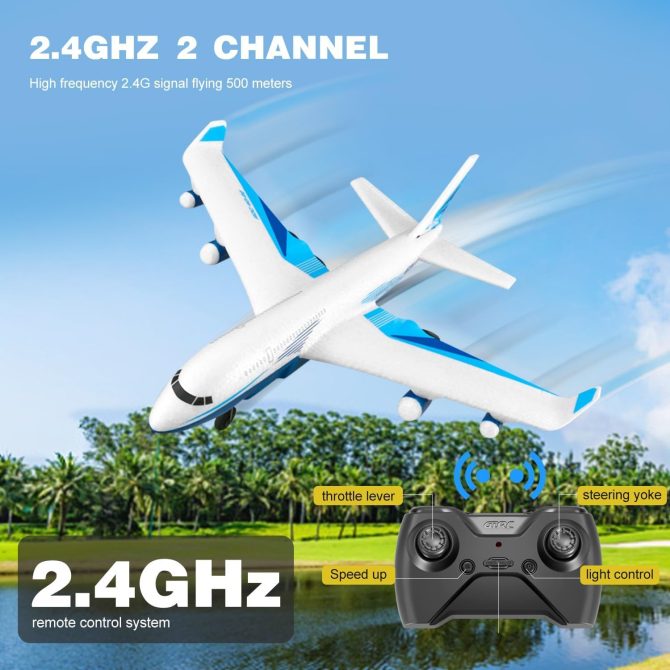 G2 RC Plane 4-Axis Fighter Jet 2.4Ghz 2 Channel RC Aircraft with LED 1~2 Batteries,birthday gifts,holiday gifts for kids ,US - Image 5