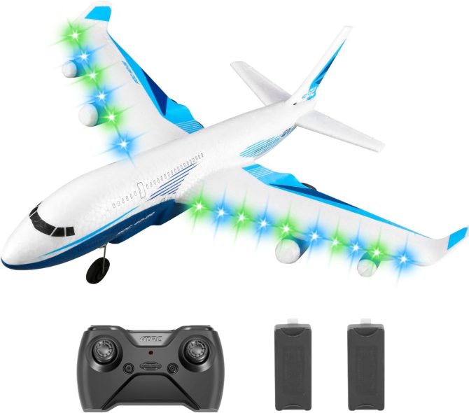 G2 RC Plane 4-Axis Fighter Jet 2.4Ghz 2 Channel RC Aircraft with LED 1~2 Batteries,birthday gifts,holiday gifts for kids ,US