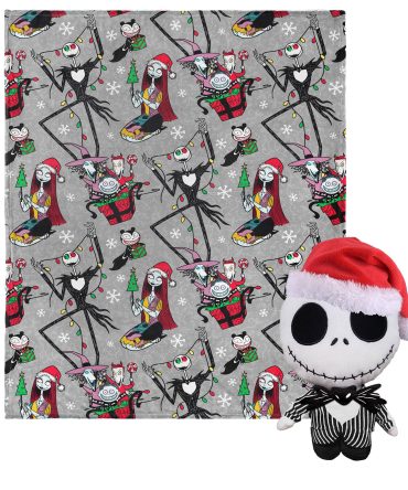 Disney Nightmare Before Christmas Freaky Festivities Hugger Pillow & Silk Touch Throw Blanket Set 40x50 Inches