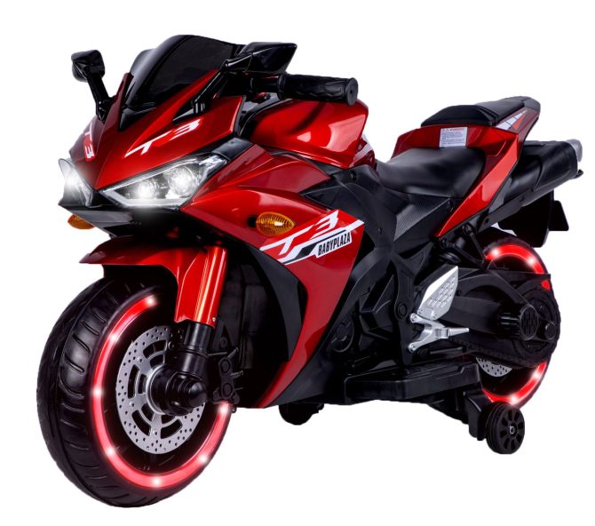 kids motorcycle 12V motorcycle for kids 3 4 5 6 years Boys Girls 12v7ah kids motorcycle ride on toy with Training Wheels/manual throttle/ drive by hand /Lighting wheels