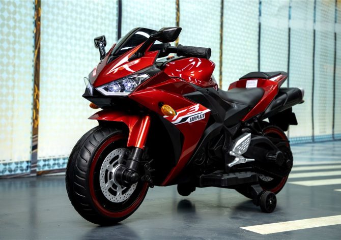 kids motorcycle 12V motorcycle for kids 3 4 5 6 years Boys Girls 12v7ah kids motorcycle ride on toy with Training Wheels/manual throttle/ drive by hand /Lighting wheels - Image 9