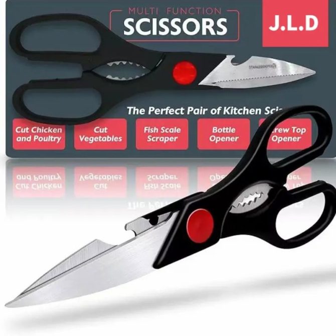 Heavy Duty Multi-Purpose Kitchen Scissors, Food Scissors, Sharp Scissors with Nutcrackers, Bottle Opener, Can Opener, Vegetable Cutting Scissors, Chopping Scissors, Multi-Purpose Utensil Gadgets - Image 2