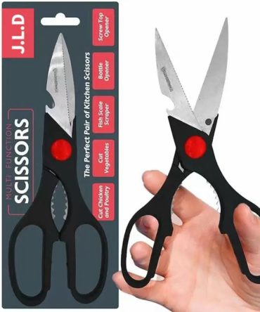 Heavy Duty Multi-Purpose Kitchen Scissors, Food Scissors, Sharp Scissors with Nutcrackers, Bottle Opener, Can Opener, Vegetable Cutting Scissors, Chopping Scissors, Multi-Purpose Utensil Gadgets