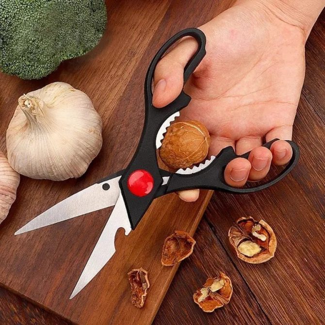 Heavy Duty Multi-Purpose Kitchen Scissors, Food Scissors, Sharp Scissors with Nutcrackers, Bottle Opener, Can Opener, Vegetable Cutting Scissors, Chopping Scissors, Multi-Purpose Utensil Gadgets - Image 8
