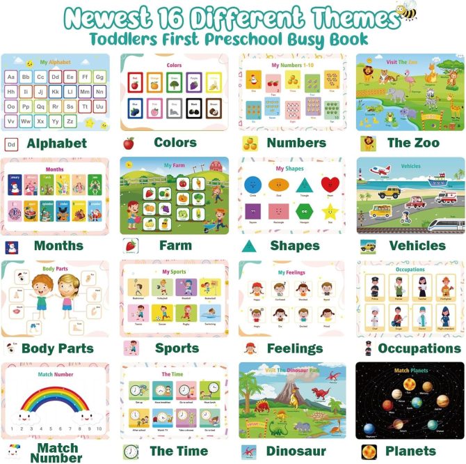 Montessori Toys for Toddler Busy Book: Preschool Learning Activities 3 4 5 Year Old Boys Girls Kids Gifts - Image 2