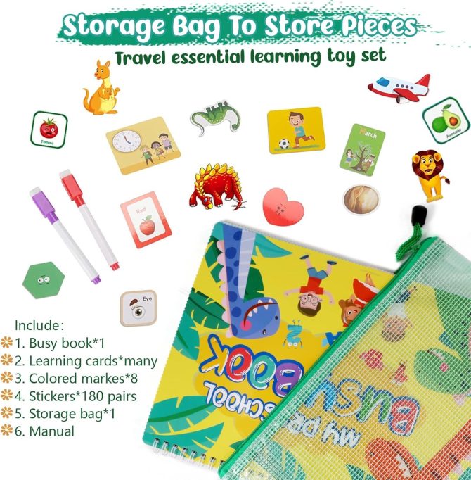 Montessori Toys for Toddler Busy Book: Preschool Learning Activities 3 4 5 Year Old Boys Girls Kids Gifts - Image 6