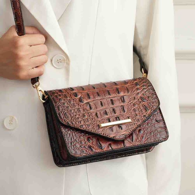 MKF Collection Vanta Saddle Croc-Embossed Shoulder Handbag by Mia K - Image 15