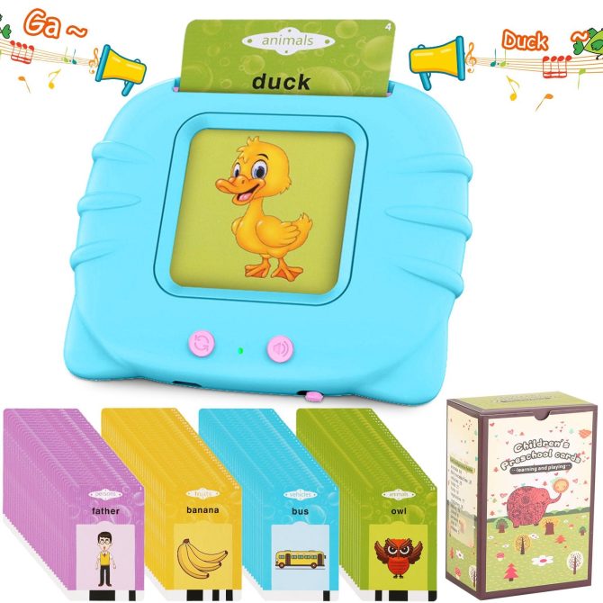 224 Words Kid Flash Talking Cards 112 Card Electronic Cognitive Audio Toddler Reading Machine Animal Shape Color Repeated Learning Cards English For Child 1-5 Years Old - Image 22