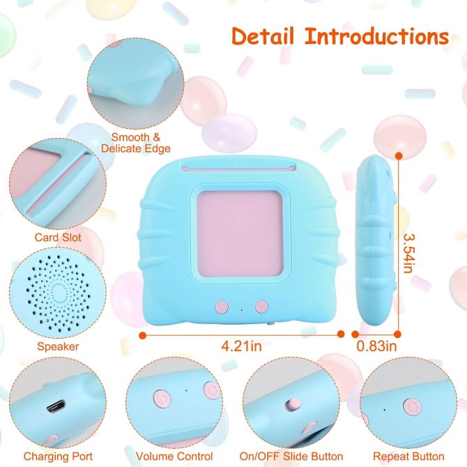 224 Words Kid Flash Talking Cards 112 Card Electronic Cognitive Audio Toddler Reading Machine Animal Shape Color Repeated Learning Cards English For Child 1-5 Years Old - Image 31