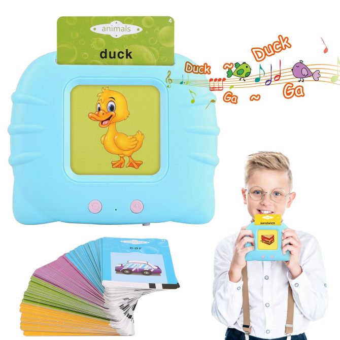 224 Words Kid Flash Talking Cards 112 Card Electronic Cognitive Audio Toddler Reading Machine Animal Shape Color Repeated Learning Cards English For Child 1-5 Years Old - Image 34