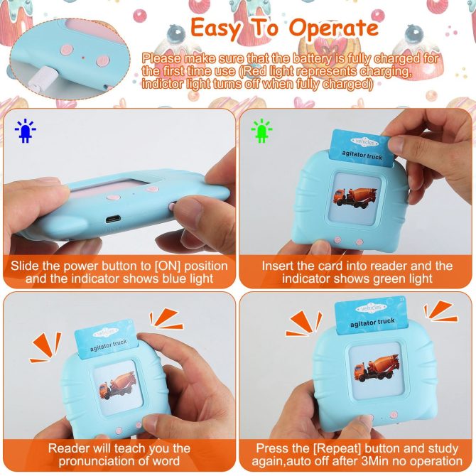 224 Words Kid Flash Talking Cards 112 Card Electronic Cognitive Audio Toddler Reading Machine Animal Shape Color Repeated Learning Cards English For Child 1-5 Years Old - Image 36