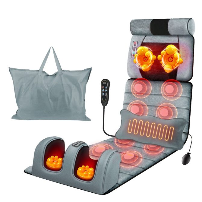 Full Body Electric Massage Mat Heating Vibration Massage Pad Cushion Back Massage Mattress Chair Pad with Neck massage Foot massage Head Pillow Inflatable Lumber Pillow Smart Timer - Image 15