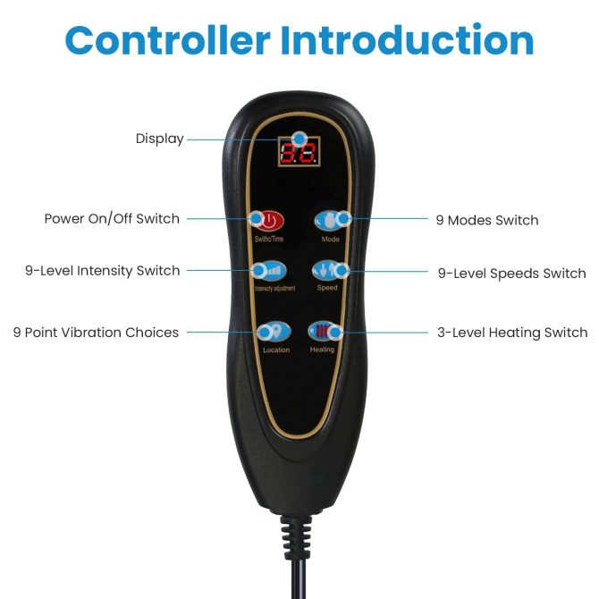 Full Body Electric Massage Mat Heating Vibration Massage Pad Cushion Back Massage Mattress Chair Pad with Neck massage Foot massage Head Pillow Inflatable Lumber Pillow Smart Timer - Image 6