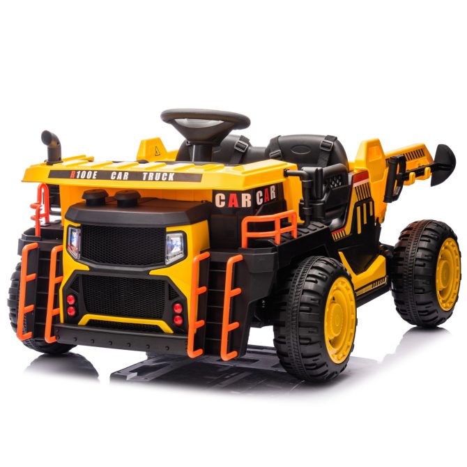 24V Two-seater Kids Ride On Electric Car W/parents control,Seat width 19.69in,400W motor,E-rear dump,light&rear searchlight,USB,MP3,Bluetooth,Music,Provide a Speed of 3.11-4.97MPH For Kids Aged 3+. - Image 3