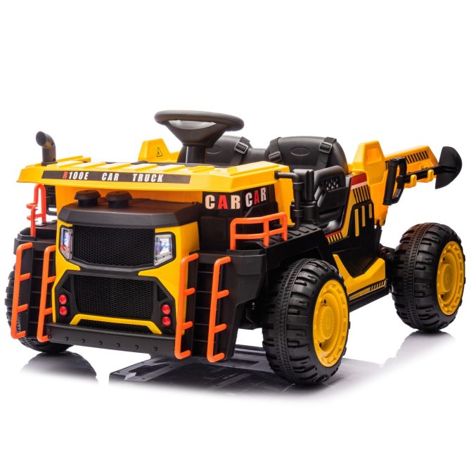 24V Two-seater Kids Ride On Electric Car W/parents control,Seat width 19.69in,400W motor,E-rear dump,light&rear searchlight,USB,MP3,Bluetooth,Music,Provide a Speed of 3.11-4.97MPH For Kids Aged 3+. - Image 6