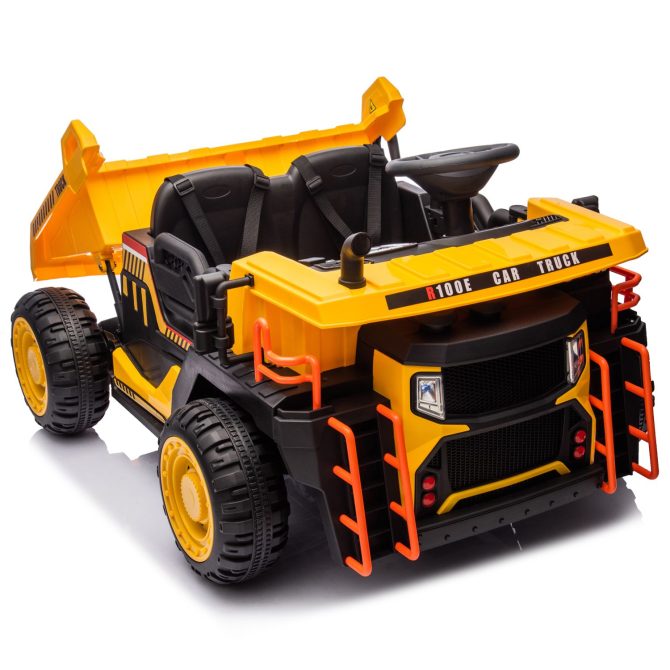 24V Two-seater Kids Ride On Electric Car W/parents control,Seat width 19.69in,400W motor,E-rear dump,light&rear searchlight,USB,MP3,Bluetooth,Music,Provide a Speed of 3.11-4.97MPH For Kids Aged 3+. - Image 10