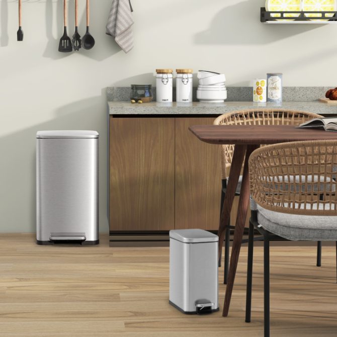10.5 Gal and 1.6 Gal Step Trash Can Combo Set with Detachable Inner Buckets - Image 2