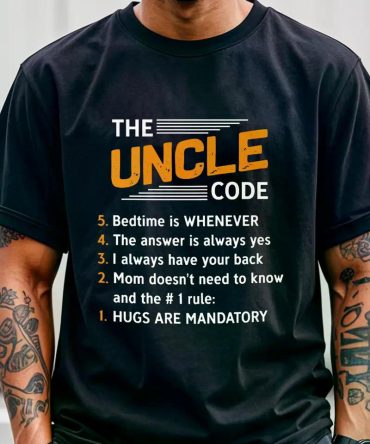 The Uncle Code Family Shirts Men Funny T Shirts, Uncle Birthday Gifts, Men's T Shirts, Going Out, Gym-Friendly, Running, Sports Tees For Fitness Enthusiasts, Breathable,