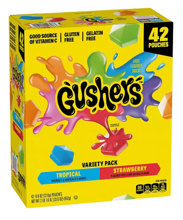 Gushers Strawberry & Tropical Variety Pack Snacks, 0.8 oz., 42 pk.