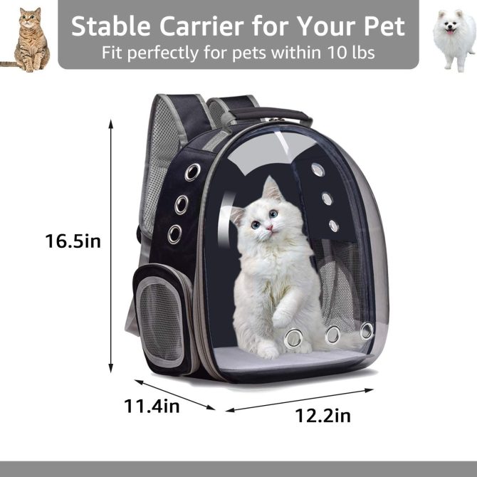 Cat Backpack Carrier Bubble Bag; Small Dog Backpack Carrier for Small Dogs; Space Capsule Pet Carrier Dog Hiking Backpack Airline Approved Travel Carrier - Image 6