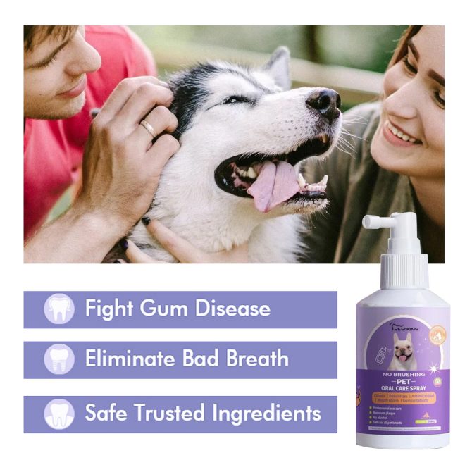 Dog and cat dental cleaning spray pet oral breath fresh deodorant deodorant cleaning agent 50ml - Image 3